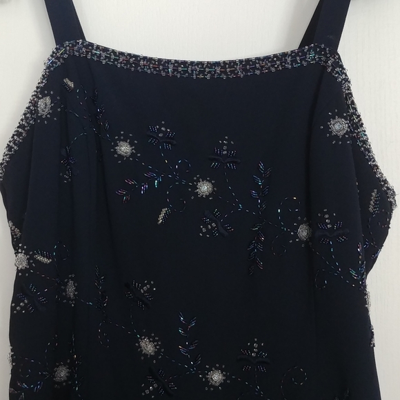 Long navy blue XL  evening gown - Picture 2 of 6